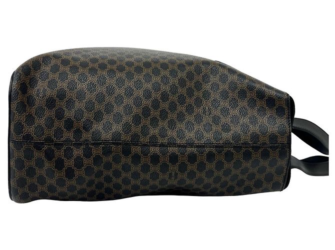 Céline Celine Vintage Macadam Blazon Triomphe Muster Tote Bag Braun Schwarz - Ansicht 6