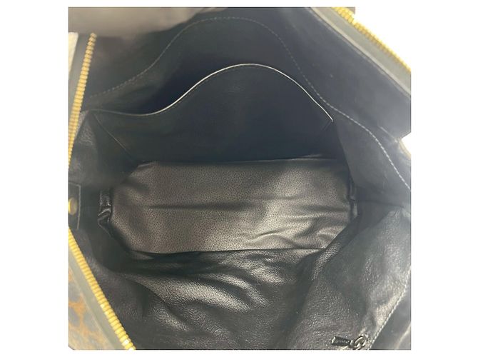 Céline Celine Vintage Macadam Blazon Triomphe Muster Tote Bag Braun Schwarz - Ansicht 9