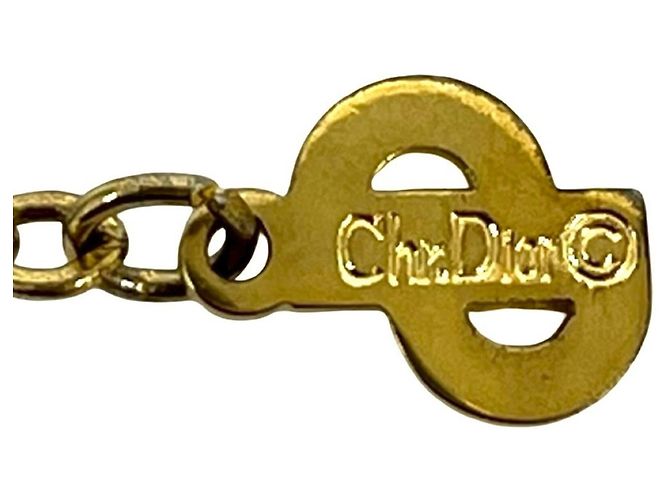Collana Pendente in Strass Placcata Oro Christian Dior D'oro - vista 3