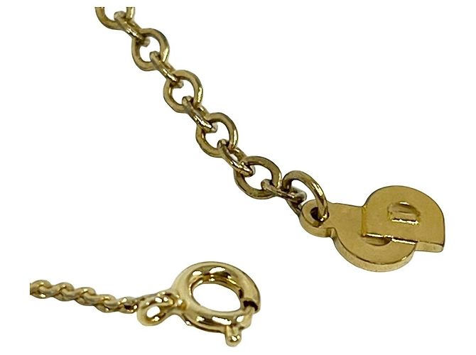 Collana Pendente in Strass Placcata Oro Christian Dior D'oro - vista 4