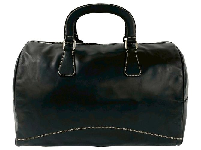 Borsa a spalla 2 in 1 in pelle nera Prada Nero - vista 3