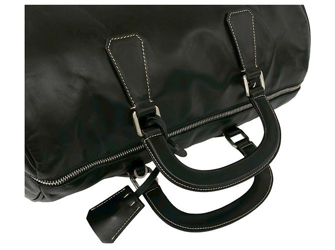 Borsa a spalla 2 in 1 in pelle nera Prada Nero - vista 4