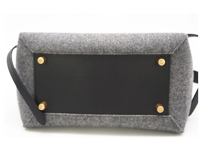 Belt Bag Céline Borsa a Cintura in Pelle Feltro CELINE Micro - Borsa a Mano 2 in 1 Marrone Nero - vista 3
