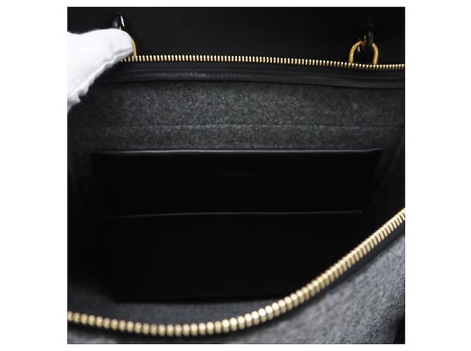 Belt Bag Céline Borsa a Cintura in Pelle Feltro CELINE Micro - Borsa a Mano 2 in 1 Marrone Nero - vista 7