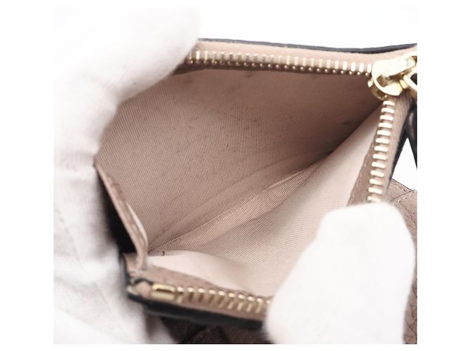 Portefeuille bi-fold Valentino en cuir beige - vue 12