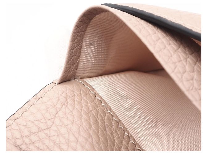 Portefeuille bi-fold Valentino en cuir beige - vue 13