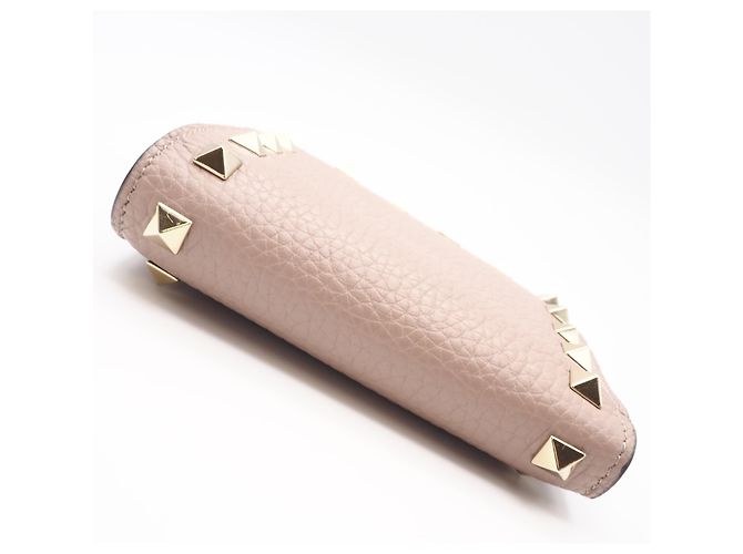 Portefeuille bi-fold Valentino en cuir beige - vue 7