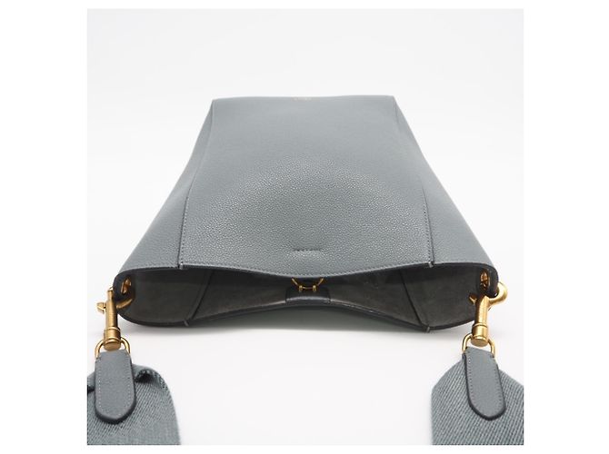 Céline Borsa a spalla Sangle in pelle di vitello Celine Blu - vista 7