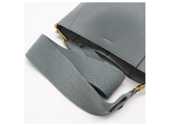 Céline Borsa a spalla Sangle in pelle di vitello Celine Blu - vista 8