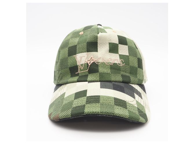 Cappellino da baseball Damouflage in cotone Louis Vuitton Verde - vista 2