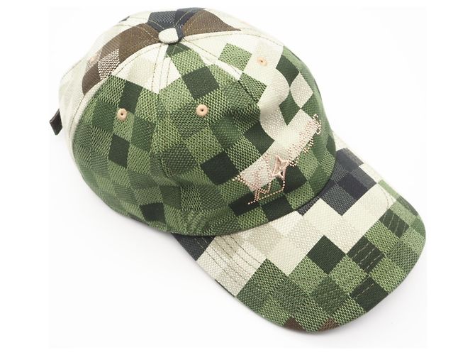 Cappellino da baseball Damouflage in cotone Louis Vuitton Verde - vista 7