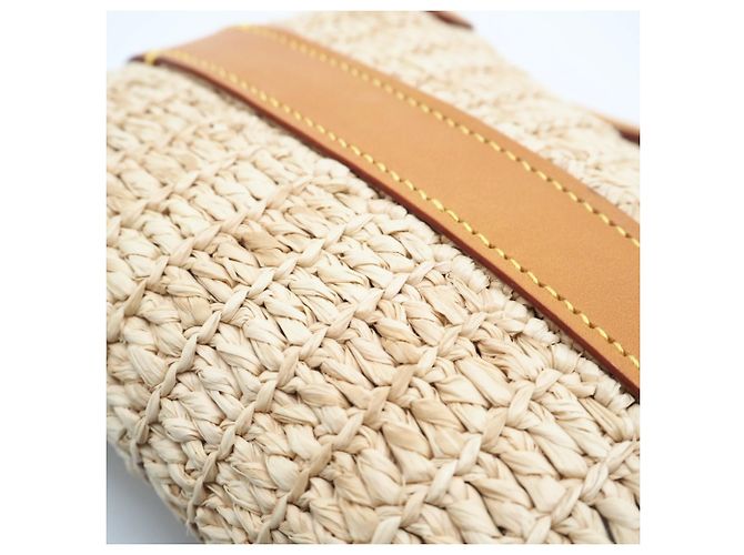 Pochette Envelope in Tela Louis Vuitton Marrone Beige - vista 3