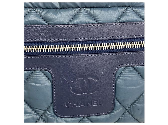 Chanel Coco Cocoon Nylon Tote Bag Blau - Ansicht 7