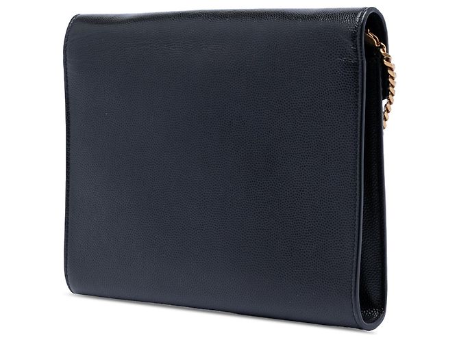 Portafoglio a catena Monogram Cassandra Grain De Poudre Nero Saint Laurent - vista 2