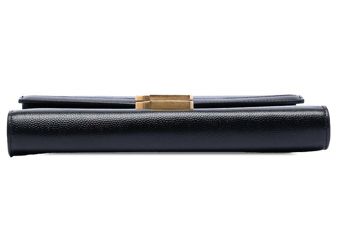 Portafoglio a catena Monogram Cassandra Grain De Poudre Nero Saint Laurent - vista 3