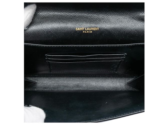 Portafoglio a catena Monogram Cassandra Grain De Poudre Nero Saint Laurent - vista 4
