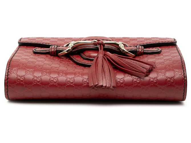 Gucci Rosso Mini Microguccissima Emily Crossbody Bordò - vista 3