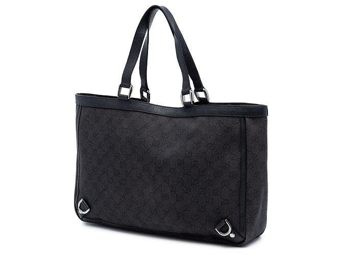 Bolso tote Gucci de denim negro GG Abbey D Ring - vista 2