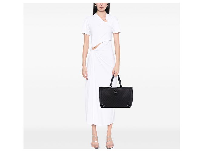 Bolso tote Gucci de denim negro GG Abbey D Ring - vista 7