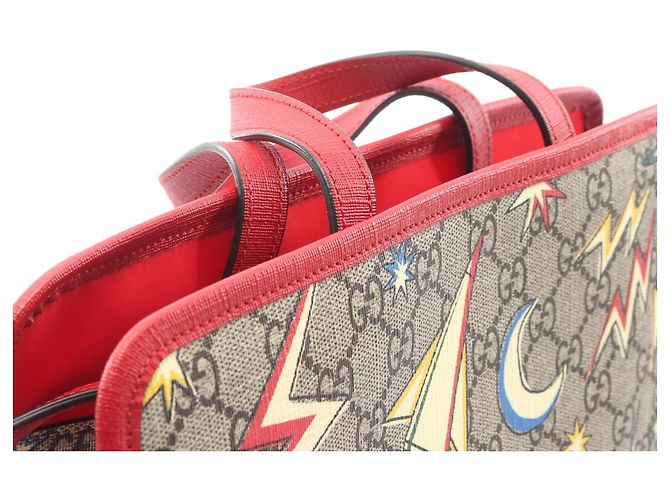 Borsa Gucci beige per bambini con stampa spaziale GG Supreme - vista 8