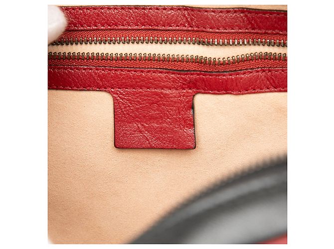 Borsa in pelle matelassé diagonale GG Marmont nera piccola con torchon e bambù di Gucci Nero - vista 5