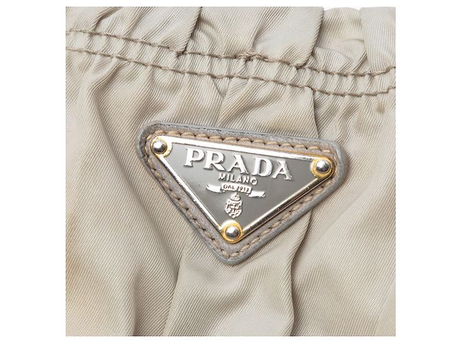 Borsa Prada in tessuto gaufre grigio Marrone - vista 5