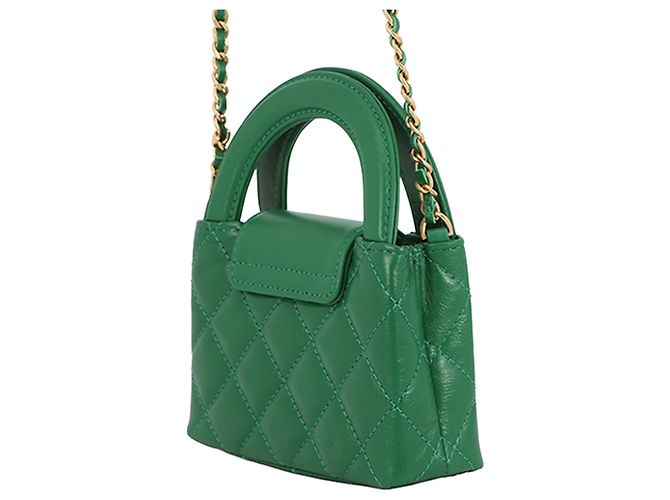 Borsa Shopper Kelly in vitello invecchiato verde di Chanel - vista 2
