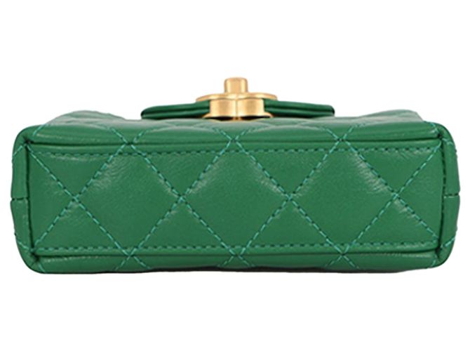 Borsa Shopper Kelly in vitello invecchiato verde di Chanel - vista 3