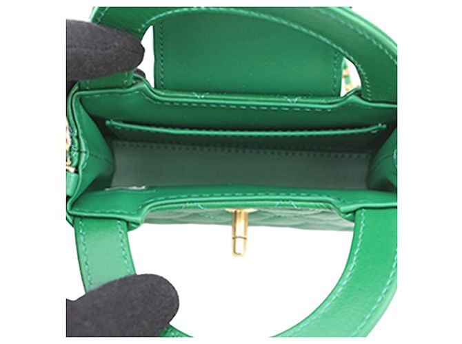 Borsa Shopper Kelly in vitello invecchiato verde di Chanel - vista 4