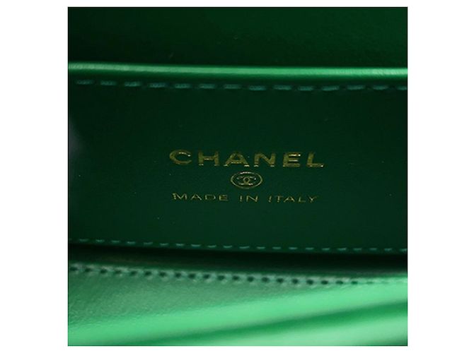 Borsa Shopper Kelly in vitello invecchiato verde di Chanel - vista 5