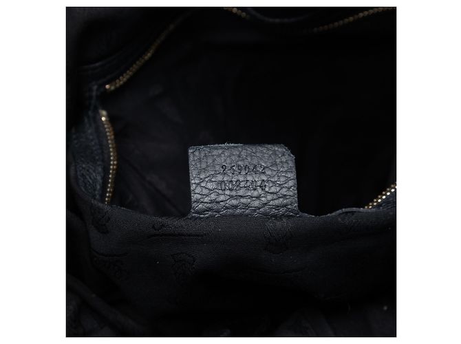 Gucci große schwarze Leder-Tote mit Pferdebit Sienna - Ansicht 6