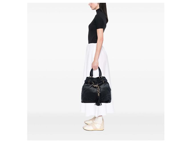 Gucci große schwarze Leder-Tote mit Pferdebit Sienna - Ansicht 7