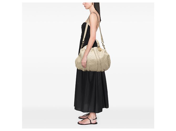 Borsa Hysteria Guccissima grande marrone Gucci Beige - vista 7