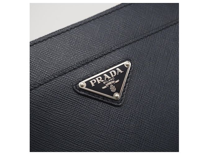 Pochette Saffiano Prada in Blu Navy - vista 11