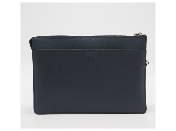 Pochette Saffiano Prada in Blu Navy - vista 3
