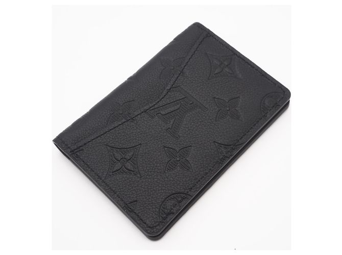 Louis Vuitton Monogram Shadow Business Card Case Black - view 2