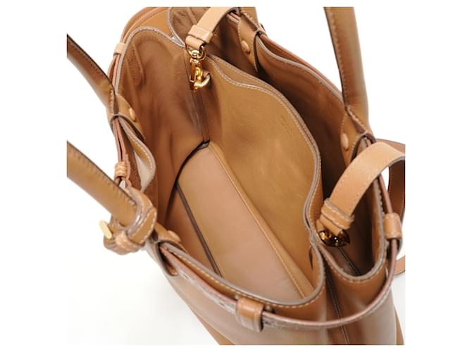 Borsa in pelle marrone Prada - vista 11