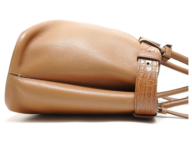 Borsa in pelle marrone Prada - vista 4