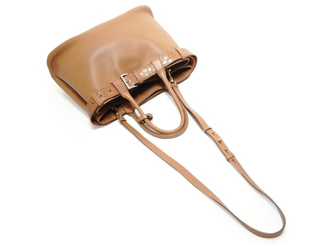 Borsa in pelle marrone Prada - vista 8