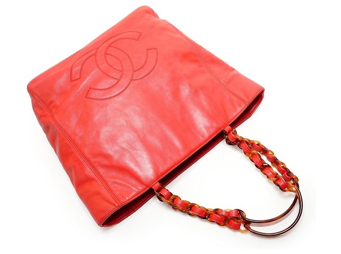 Borsa Tote Chanel Coco Mark Rosso - vista 8