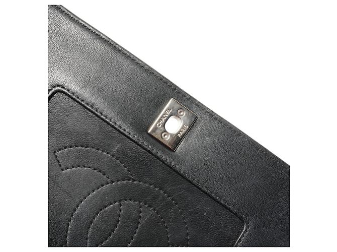 Borsa a Spalla Chanel in Pelle di Agnello con Doppio Patta Nero - vista 10