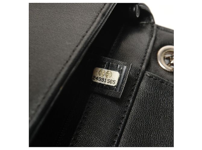 Borsa a Spalla Chanel in Pelle di Agnello con Doppio Patta Nero - vista 12