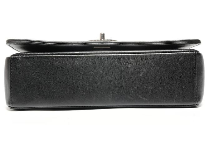 Borsa a Spalla Chanel in Pelle di Agnello con Doppio Patta Nero - vista 7
