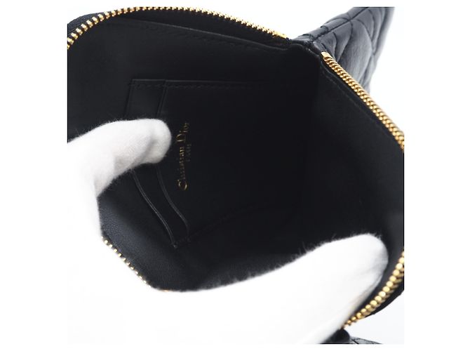 Borsa a Spalla Multifunzionale Cannage Caro di Christian Dior Nero Bianco - vista 11