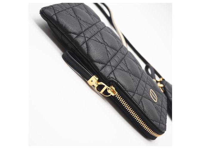 Borsa a Spalla Multifunzionale Cannage Caro di Christian Dior Nero Bianco - vista 7