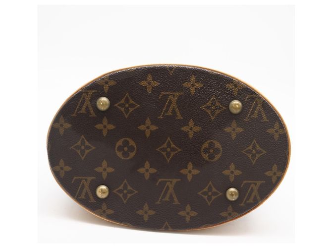 Bucket Borsa a secchiello PM in tela Monogram Louis Vuitton Marrone - vue 10