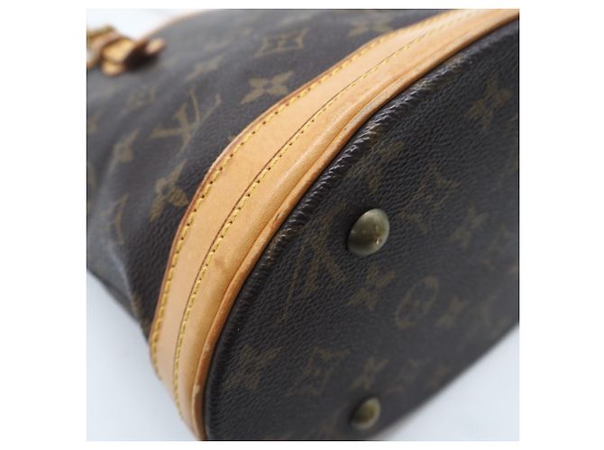 Bucket Borsa a secchiello PM in tela Monogram Louis Vuitton Marrone - vue 15
