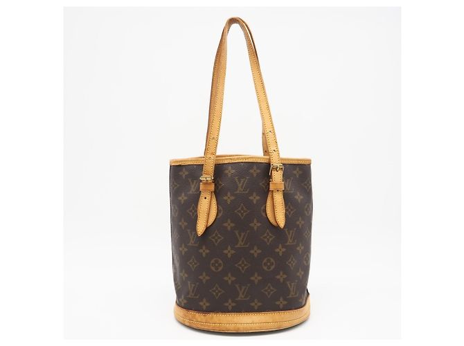 Bucket Borsa a secchiello PM in tela Monogram Louis Vuitton Marrone - vue 2