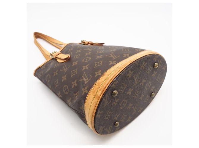 Bucket Borsa a secchiello PM in tela Monogram Louis Vuitton Marrone - vue 8