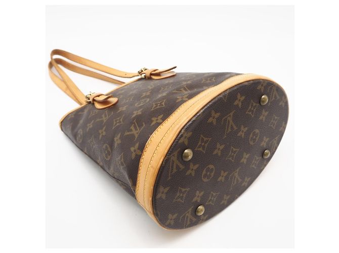 Bucket Borsa a secchiello PM in tela Monogram Louis Vuitton Marrone - vue 9